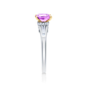 Pink Sapphire & Diamond Designer Natalie K Engagement Ring