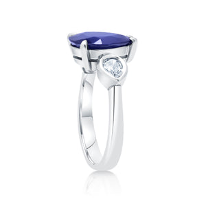 Sapphire & Diamond Custom Platinum Engagement Ring