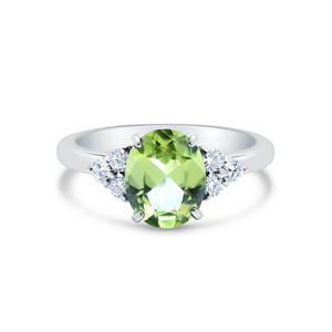 Peridot & Diamond Ring