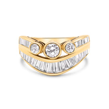 Load image into Gallery viewer, Custom 18k Yellow Gold Diamond Ring With 1.77 cttw In Round and Baguette Cut Diamonds