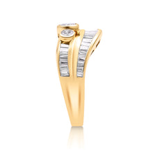 Load image into Gallery viewer, Custom 18k Yellow Gold Diamond Ring With 1.77 cttw In Round and Baguette Cut Diamonds