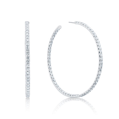 16 1/4 Carat Total Weight Diamond Hoop Earrings