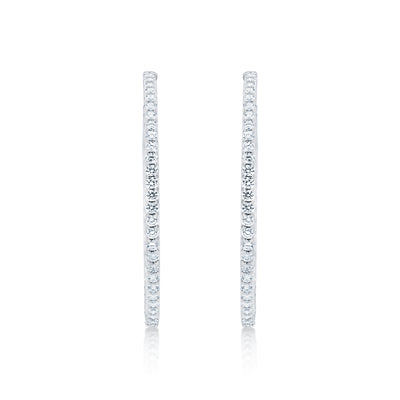 16 1/4 Carat Total Weight Diamond Hoop Earrings