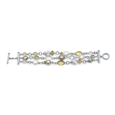 David Yurman Multi-Colored Quartz & Pearl Bracelet