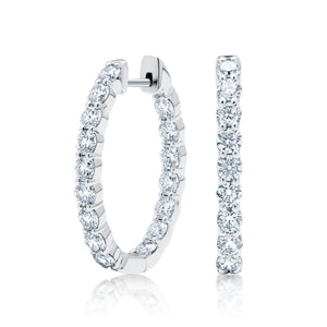 Diamond Inside Outside Hoop Earrings