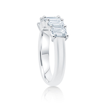 Five Stone Emerald Cut Lab Grown Diamond Ring
