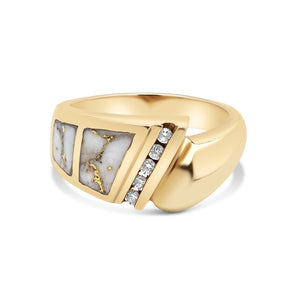 Gold In Quartz & Diamond Ring I