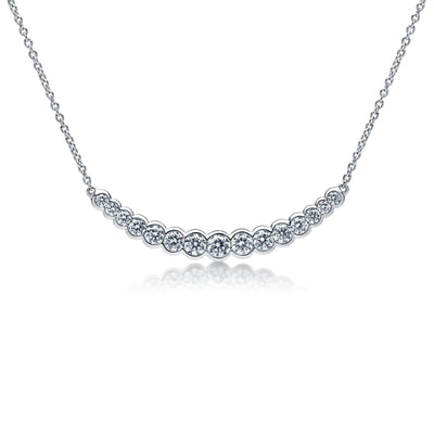 Curved Diamond Bar Necklace