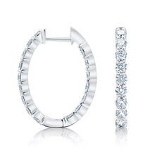 Load image into Gallery viewer, 10 CTTW G VS Diamond Inside Outside Hoop Earrings