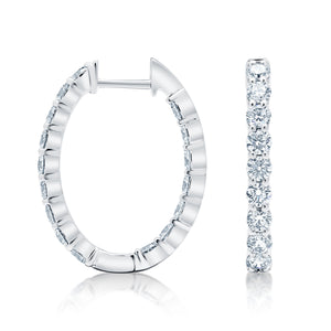 Diamond Inside Outside Hoop Earrings