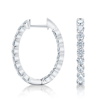 10 CTTW G VS Diamond Inside Outside Hoop Earrings