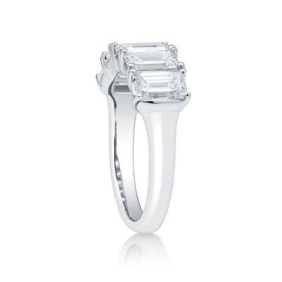 Five Stone Emerald Cut Lab Grown Diamond Ring