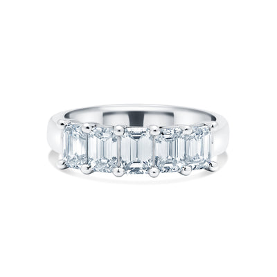 Five Stone Emerald Cut Lab Grown Diamond Ring
