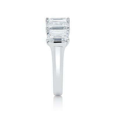 Five Stone Emerald Cut Lab Grown Diamond Ring
