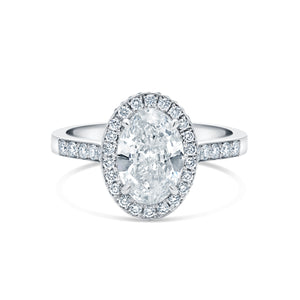 2.01 Carat Oval Cut Diamond Halo Engagement Ring