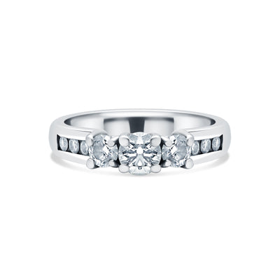 1 Carat Three Stone Diamond Ring