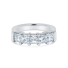 Load image into Gallery viewer, 2.00 cttw Princess Cut Five Stone Platinum Wedding Band