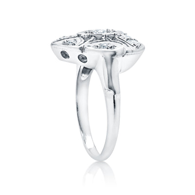 1930's Art Deco Heart Motif Engagement Ring