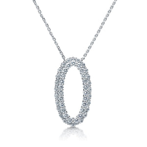 Diamond Double Oval Necklace