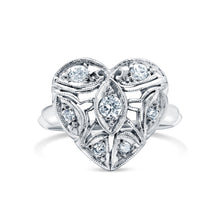 Load image into Gallery viewer, 1930&#39;s Art Deco Heart Motif Engagement Ring
