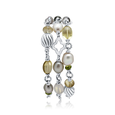 David Yurman Multi-Colored Quartz & Pearl Bracelet