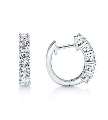 1.55 Carat Total Weight Diamond Hoop Earrings
