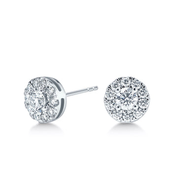 1 Carat Diamond Cluster Earrings