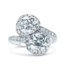 4 Carat Diamond Engagement Ring Set in Platinum Circa 1920's