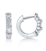 Load image into Gallery viewer, Petite Diamond Hoop Earrings in 14k