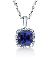 Load image into Gallery viewer, Tanzanite and Diamond Halo Necklace