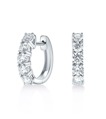 1.55 Carat Total Weight Diamond Hoop Earrings