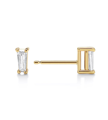 Baguette Cut Diamond Stud Earrings