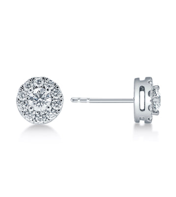 1 Carat Diamond Cluster Earrings