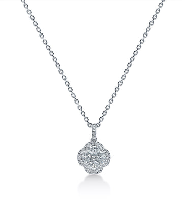 1 Carat Floral Motif Diamond Necklace