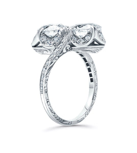 4 Carat Diamond Engagement Ring Set in Platinum Circa 1920's