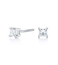 Load image into Gallery viewer, 0.55 Carat Total Weight Princess Cut Studs