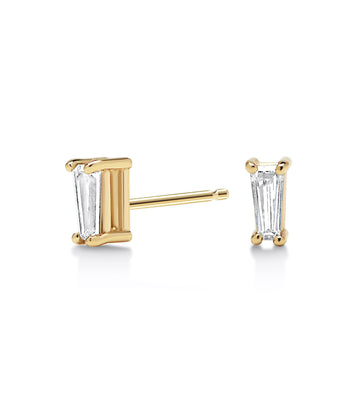 Baguette Cut Diamond Stud Earrings