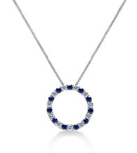 Load image into Gallery viewer, Sapphire &amp; Diamond Circle Necklace