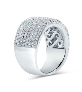 Wide Diamond Pave Band Ring