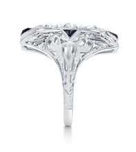 Load image into Gallery viewer, Art Deco Diamond &amp; Sapphire Ring