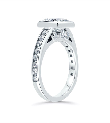 1.50 Carat Princess Cut Diamond Engagement Ring in 18k White Gold