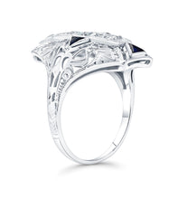 Load image into Gallery viewer, Art Deco Diamond &amp; Sapphire Ring
