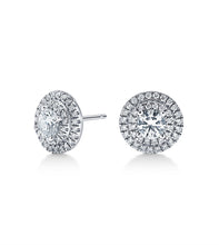 Load image into Gallery viewer, Diamond Double Halo Earrings