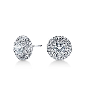 Diamond Double Halo Earrings