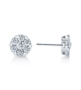 1.25 CTTW Diamond Cluster Earrings