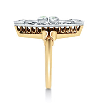 Load image into Gallery viewer, Antique Navette Diamond &amp; Emerald Ring