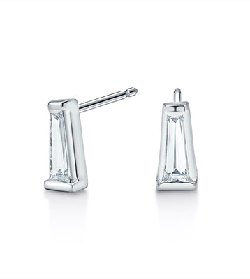 Baguette cut Diamond Stud Earrings