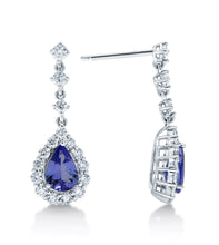 Load image into Gallery viewer, Dangly Tanzanite &amp; Diamond Earrings