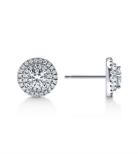 Load image into Gallery viewer, Diamond Double Halo Earrings