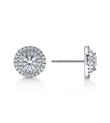 Diamond Double Halo Earrings